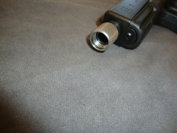 Stainless, knurled Thread Protector for .45 acp in .578x28